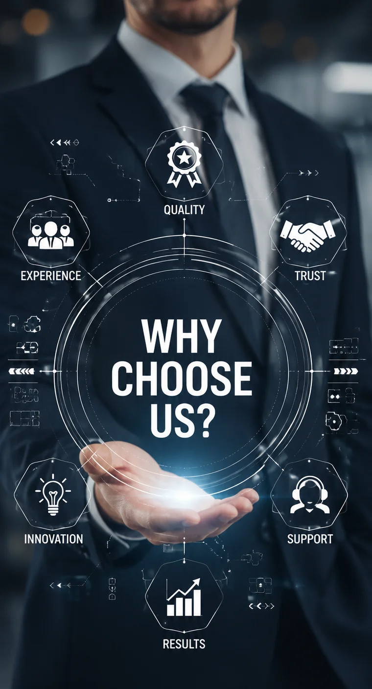 Why choose us — quality, trust, experience, support, innovation, results